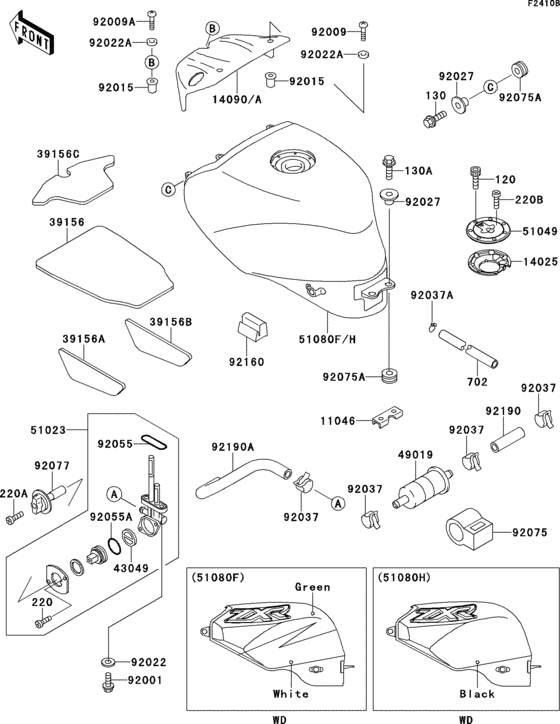 Fuel tank(1/2)(zx400-l8)