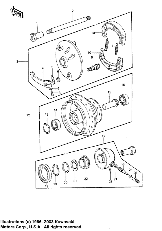 Front hub/brake
