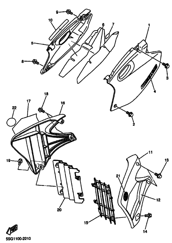 YZ250F Боковые обтекатели