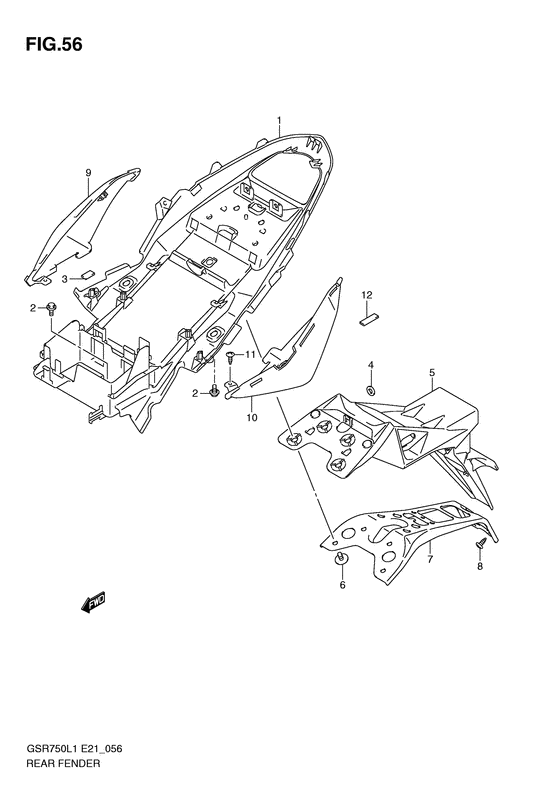GSR750 Заднее крыло