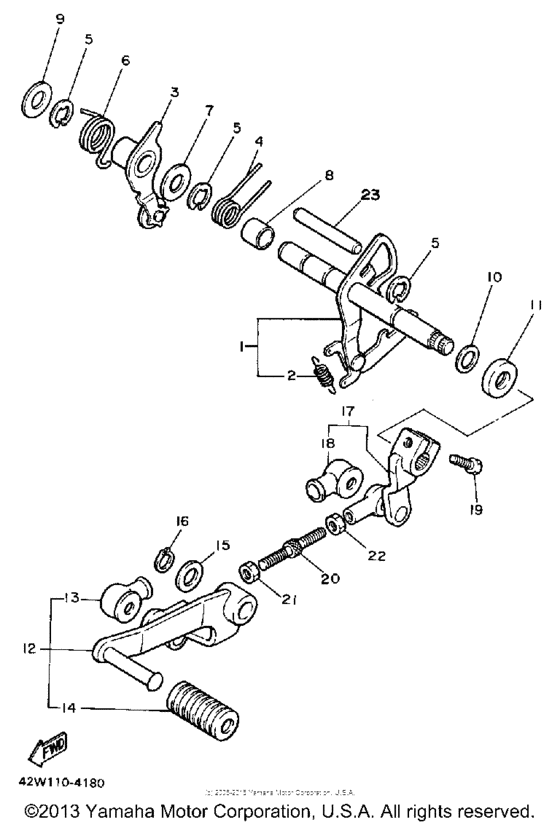 XV1100B Вал переключения
