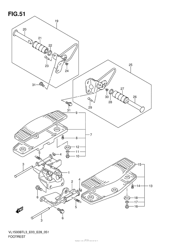 VL1500BT Подножки