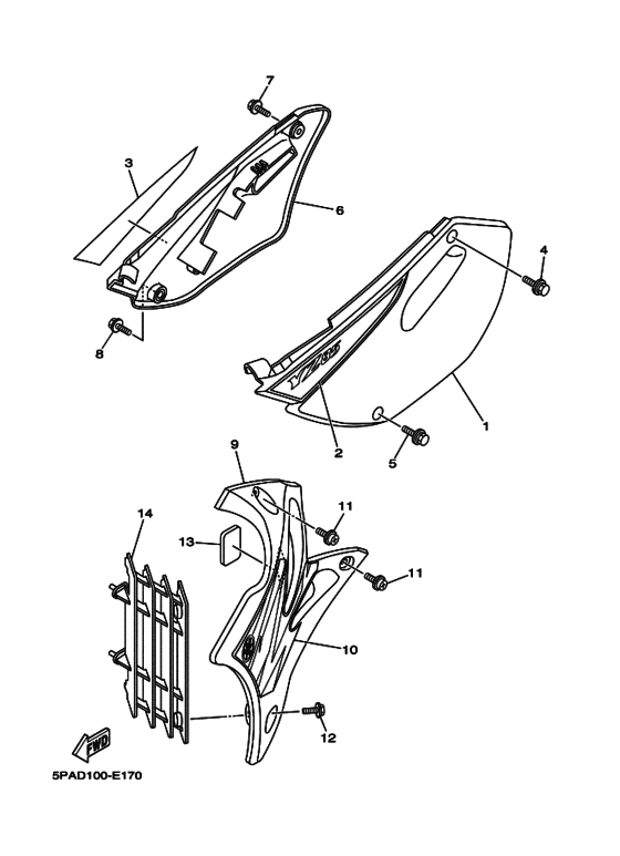 YZ85LW Боковые обтекатели
