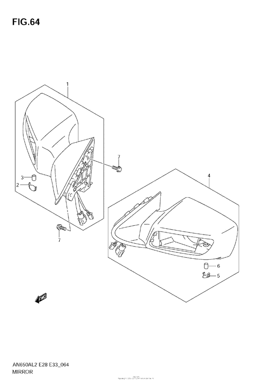 AN650 (ABS) Зеркало