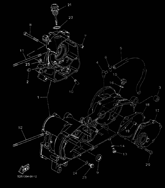 YP125E Картер двигателя