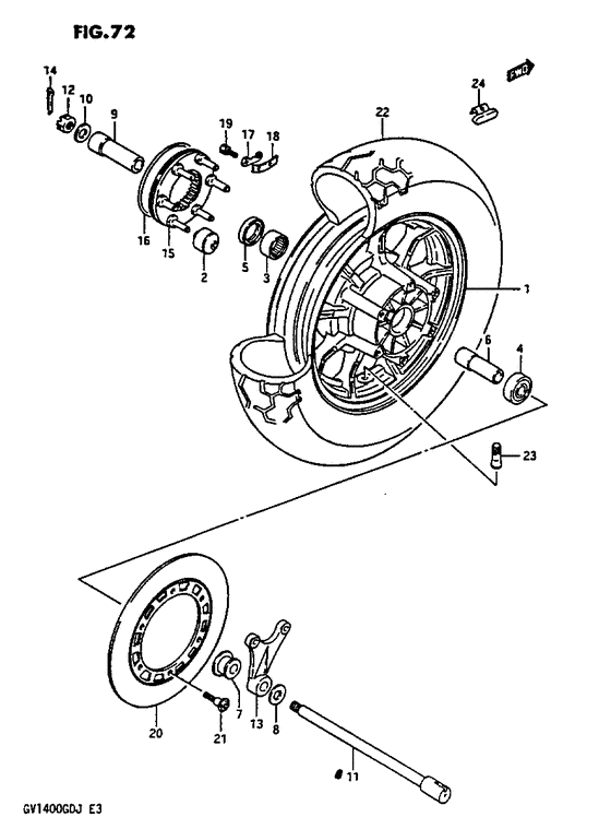 Rear wheel gv1400gdg/gtg -f.no.103764