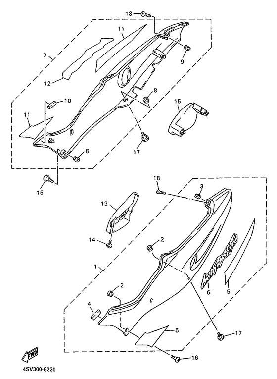 YZF1000R Боковые обтекатели