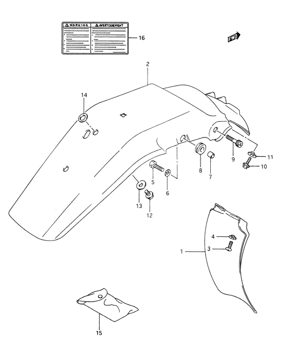 Rear fender - label