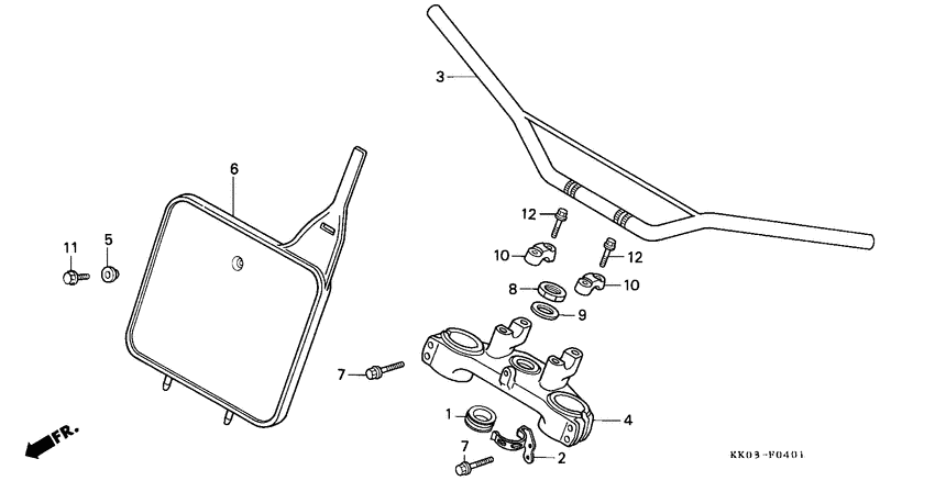 XR200R Handle pipe / top bridge