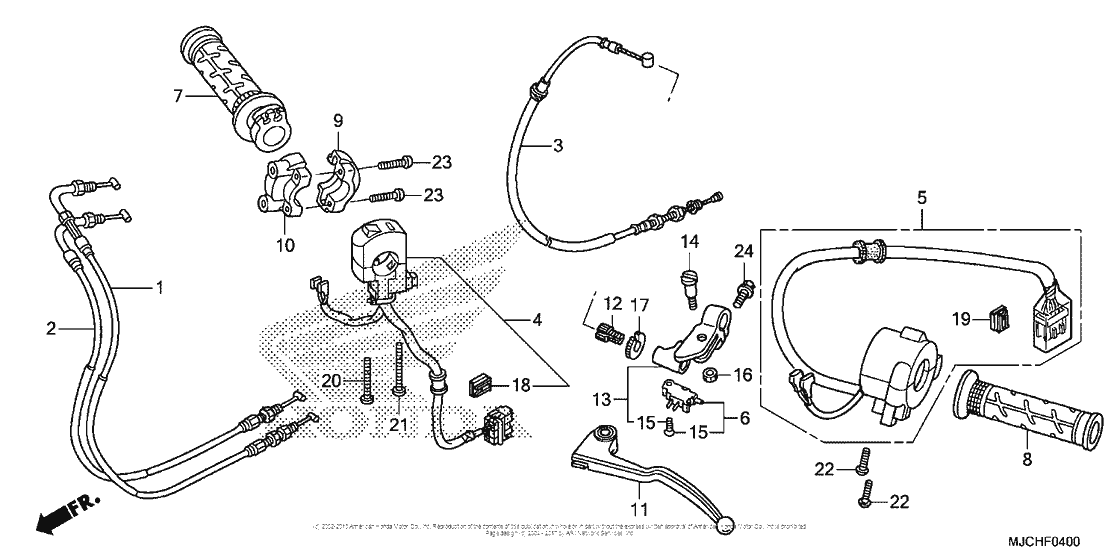 Handle Lever + Switch + Cable