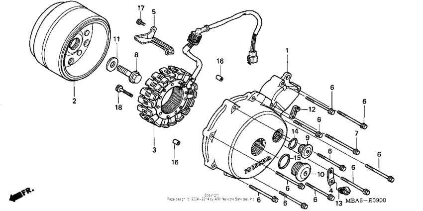 Left crankcase cover + generator