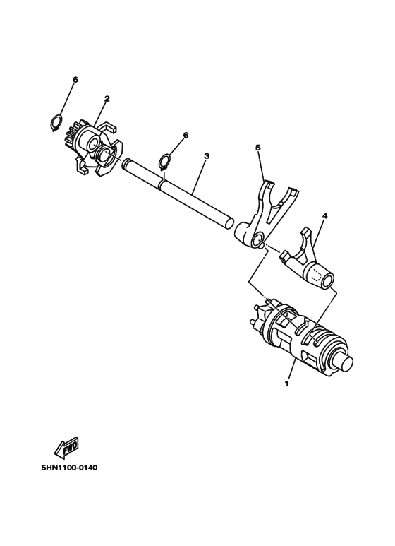 TTR90E Shift cam & fork