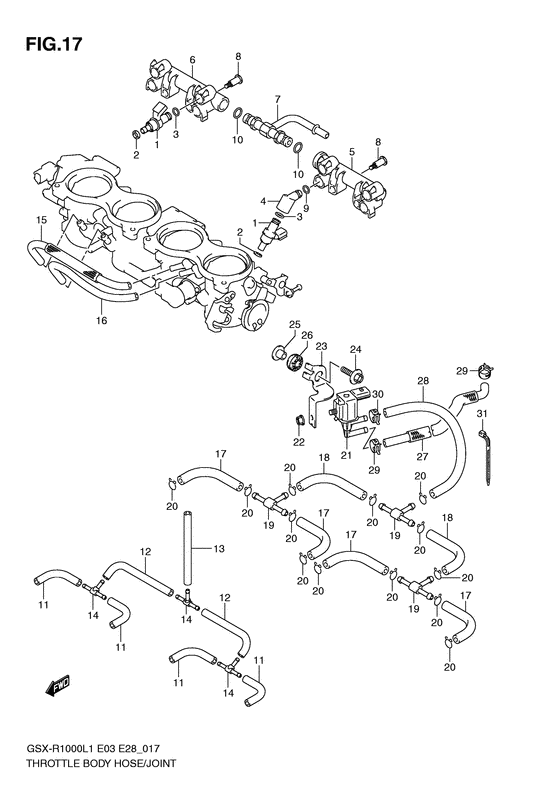 Throttle body hose/joint