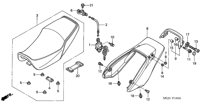 Seat/rear cowl