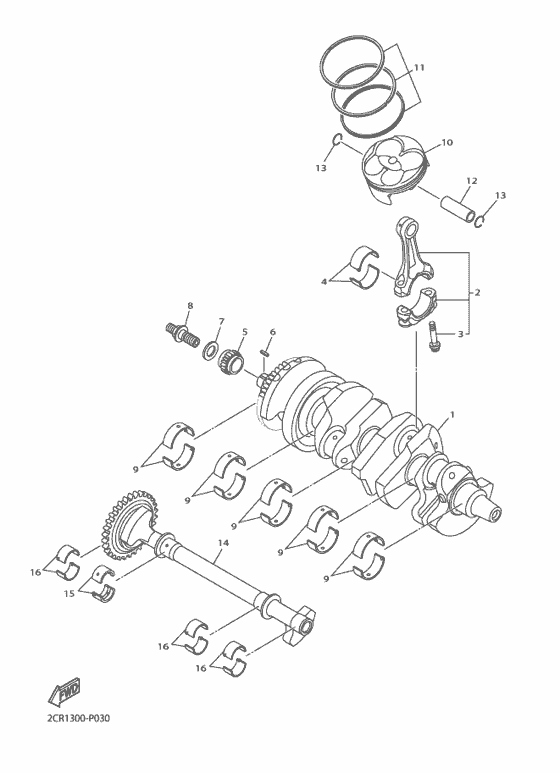 YZF-R1M Crankshaft & piston