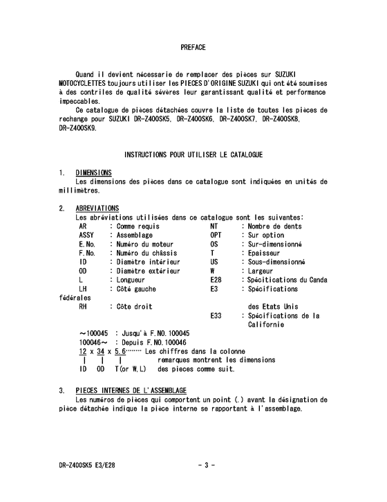 DR-Z400 Catalog preface