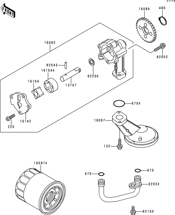 ER500 Масляный насос