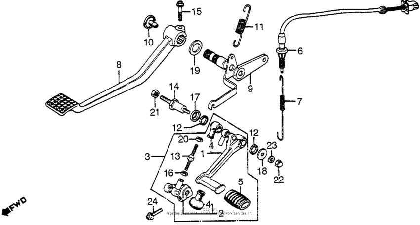 Brake pedal + shift pedal