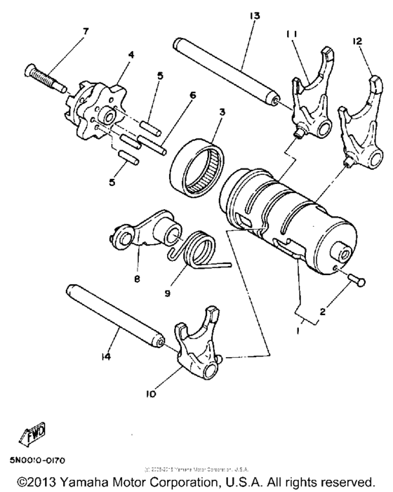 Shift cam-fork