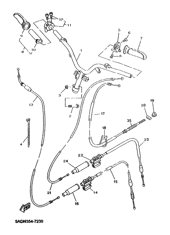 Steering handle. cable