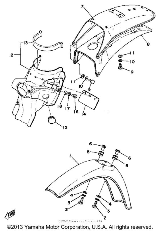 Front fender-rear fender