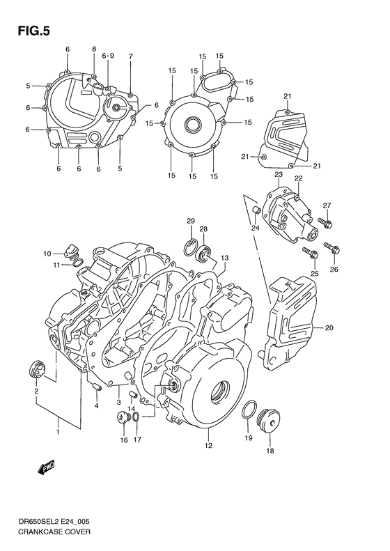 Crankcase cover ass`y  (v
