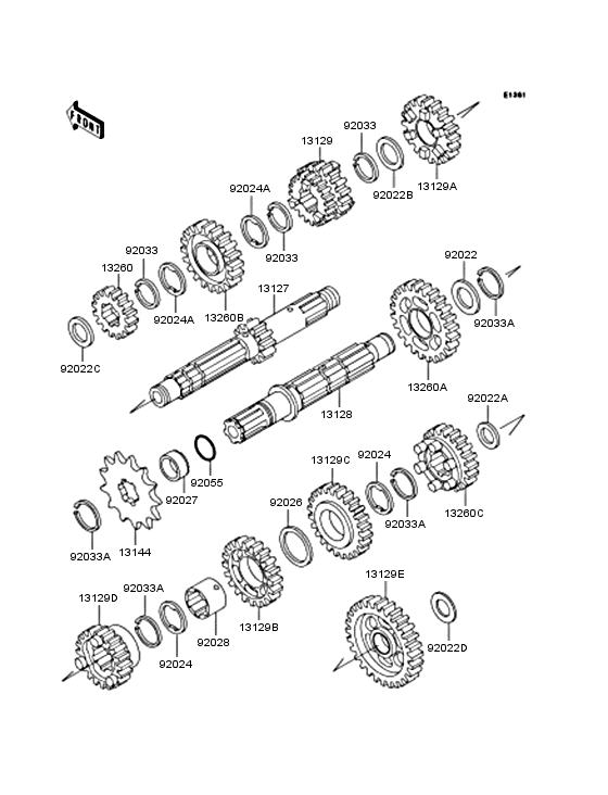 KLX300R Трансмиссия