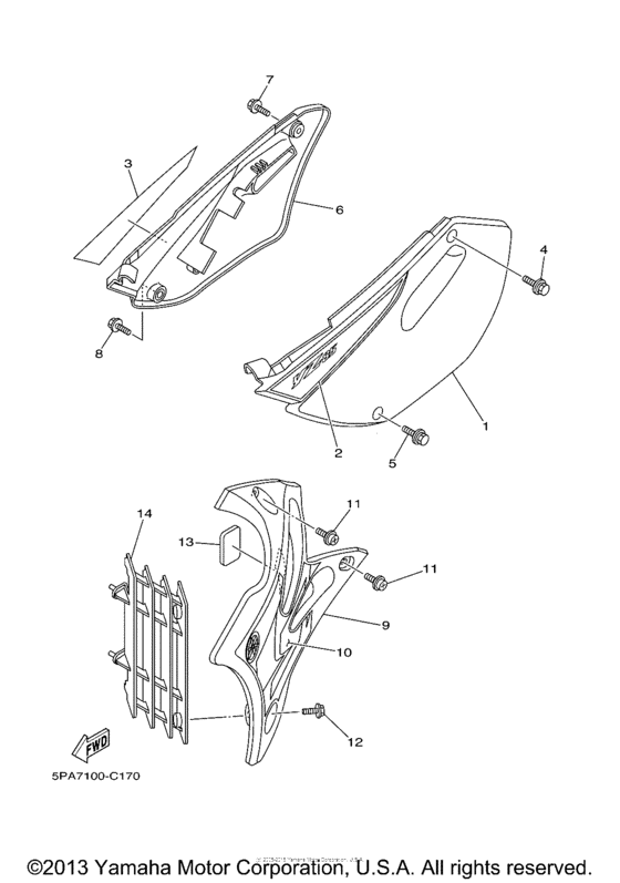 YZ85S Боковые обтекатели