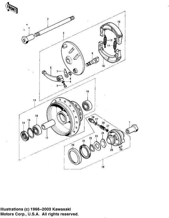Front hub/brake