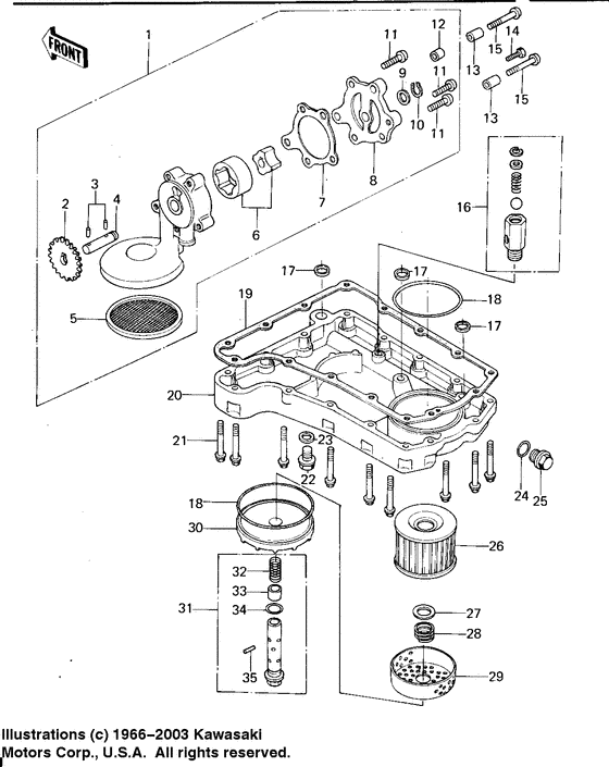 Oil pump/oil filter/oil pan