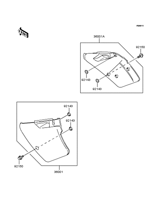 KX125 Боковые обтекатели