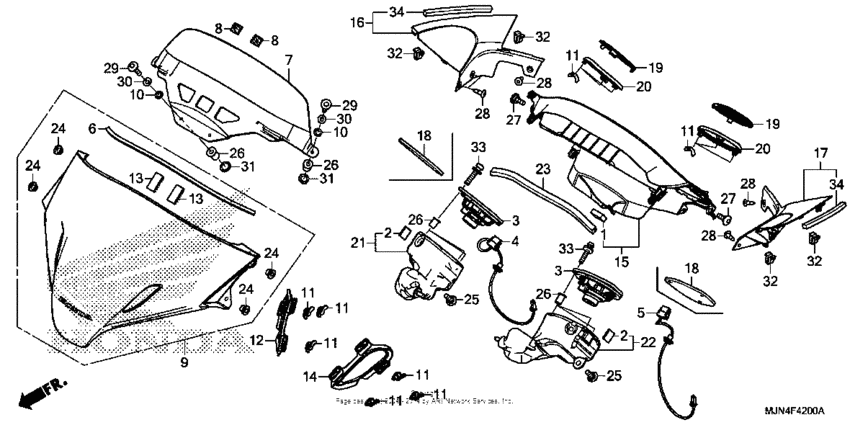 Meter visor + speaker unit