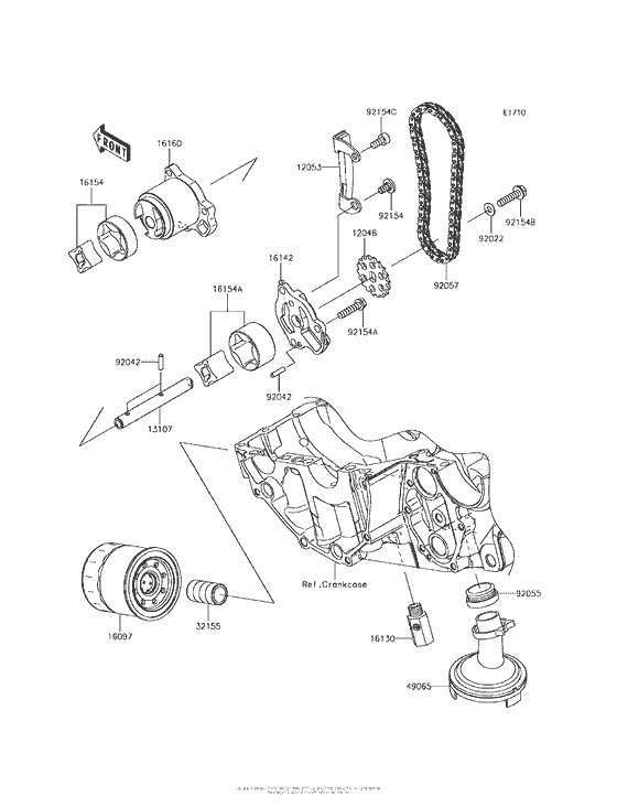EX650 Масляный насос и фильтр