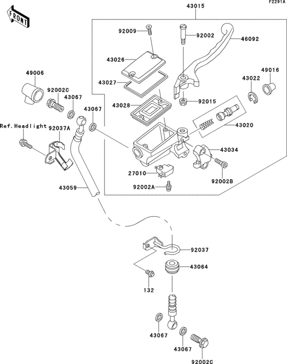 Front master cylinder(el250-e2/e3/e4)