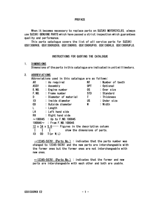 GSX1300R Catalog preface
