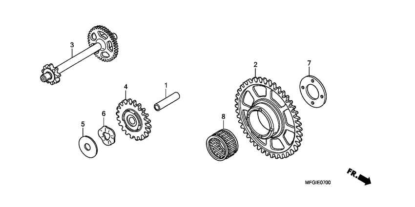 CB600F (ABS) Starting driven gear
