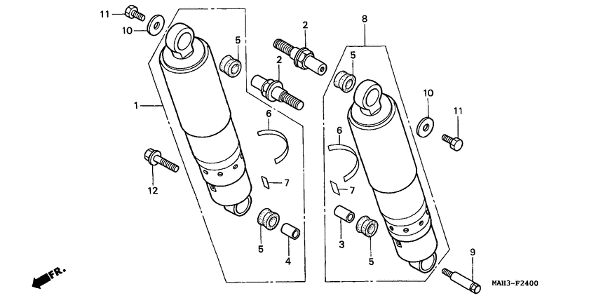 VT1100C2 Rear cushion