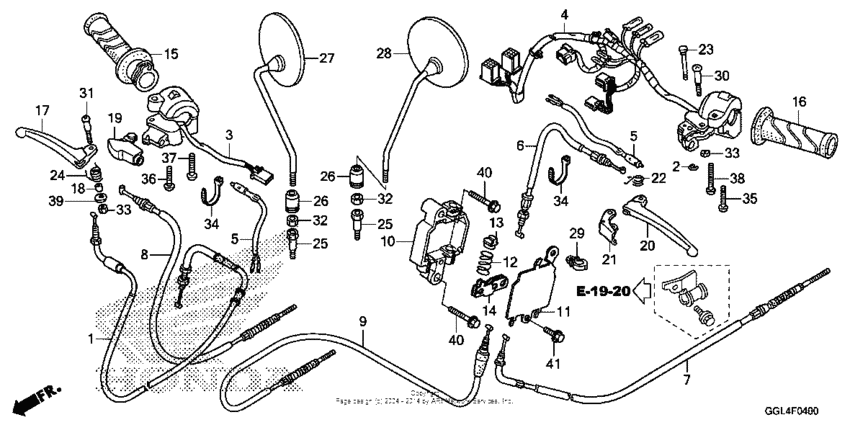 Handle lever + switch + cable