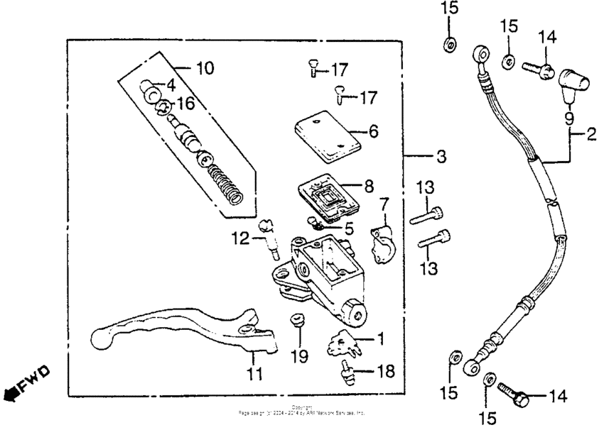 CB550 Fr. brake master cyl.