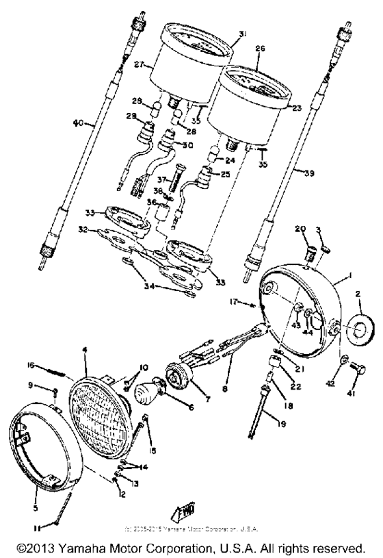 Headlight - speedometer - tachometer