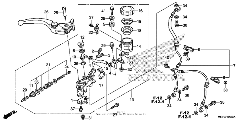 Front brake master cylinder (1)
