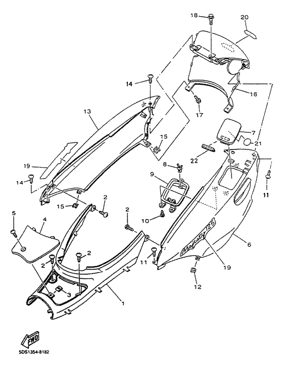 YP125R Боковые обтекатели