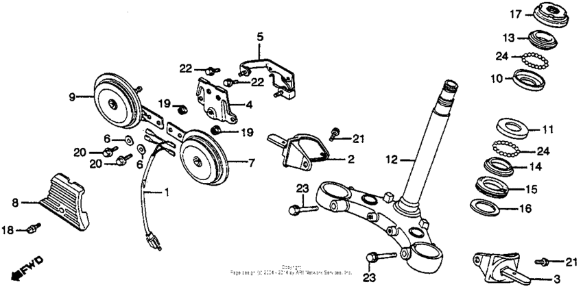 Steering stem + horn