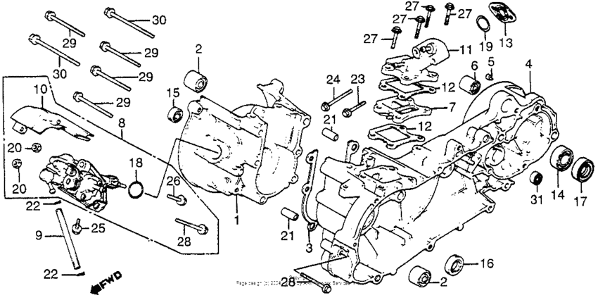 Crankcase + oil pump