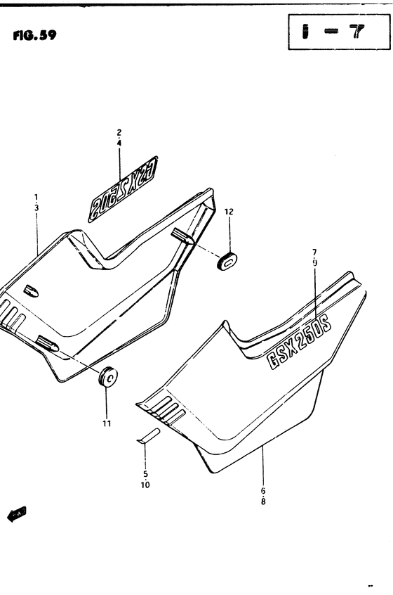 GSX250 Обтекатель задний