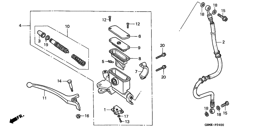 Fr. brake master cylinder
