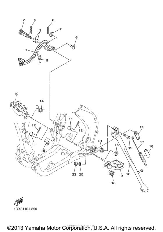 WR450FE Подножки