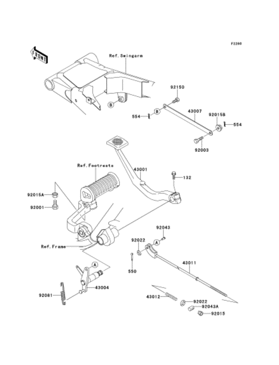 EJ650 Педаль тормоза