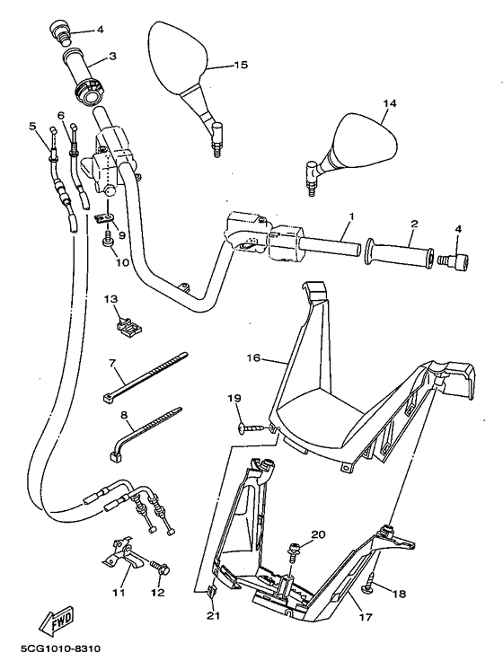 Steering handle. cable