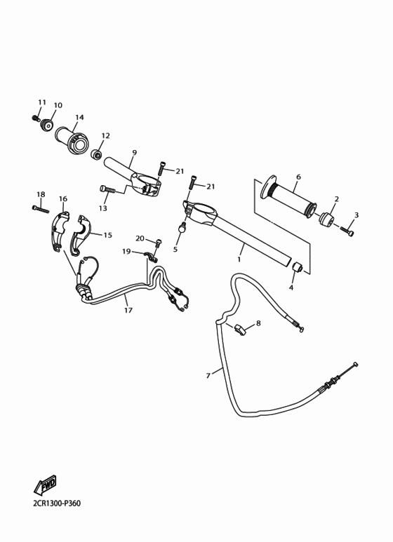 Steering handle & cable